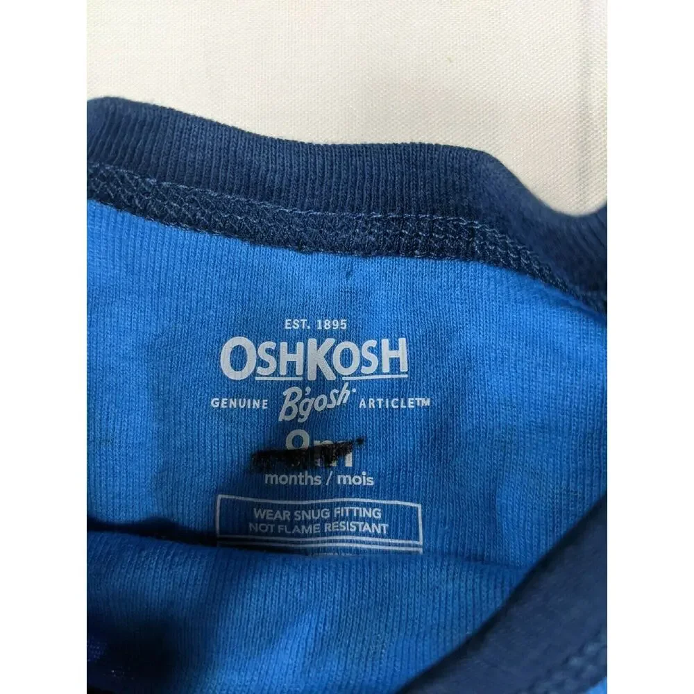 Oshkosh Blue Dino Santa Pajamas Size 9 Months